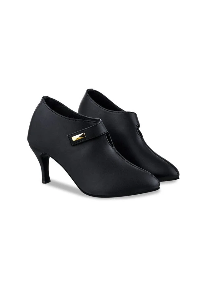 شوتوبيا Shoetopia Women's  Pointed Toe Heeled Bellies – Elegant Slip-On Pumps with Strap Detail | Office Shoes