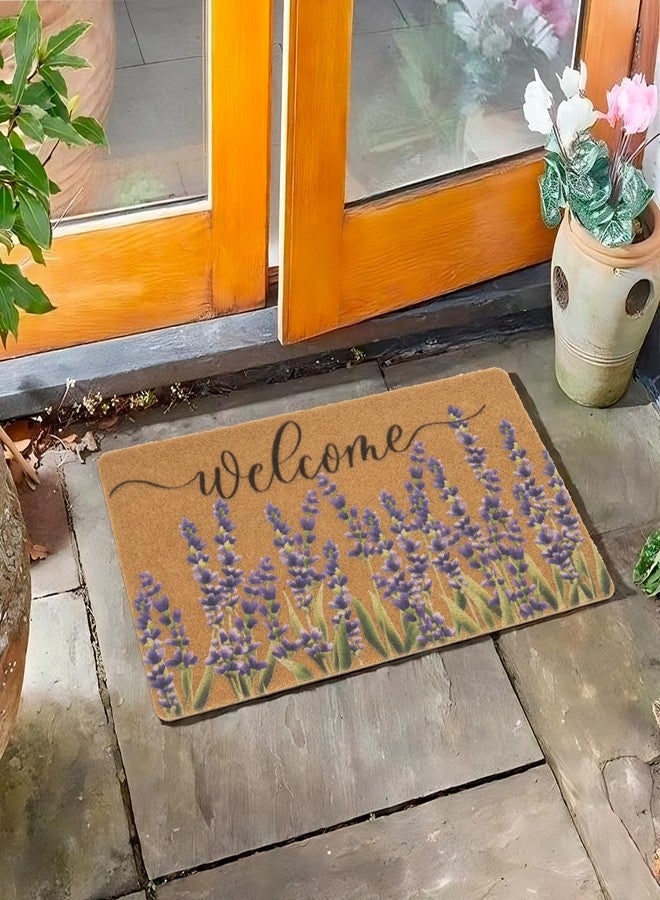 FGSS Lavender-Welcome-Doormat Outdoor-Entrance - Coir-Non-Slip Seasonal-Spring Summer Indoor Home Decor Front Door Mats - Image 4