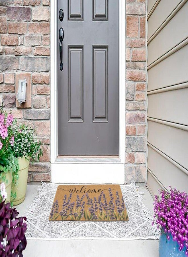 FGSS Lavender-Welcome-Doormat Outdoor-Entrance - Coir-Non-Slip Seasonal-Spring Summer Indoor Home Decor Front Door Mats - Image 5