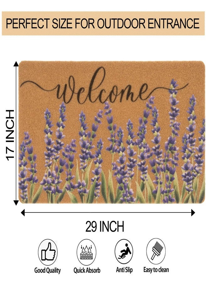 FGSS Lavender-Welcome-Doormat Outdoor-Entrance - Coir-Non-Slip Seasonal-Spring Summer Indoor Home Decor Front Door Mats - Image 3
