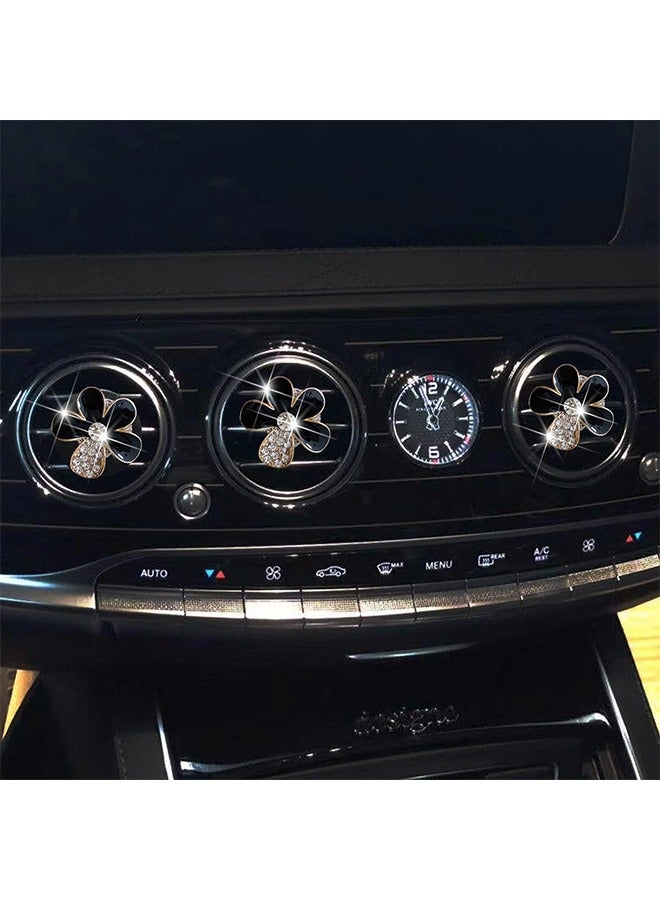 6 قطع مشابك زهور مزخرفة لفتحات تهوية السيارة، ملحقات داخلية للسيارات عالمية لمعظم المركبات (أسود) - Image 5