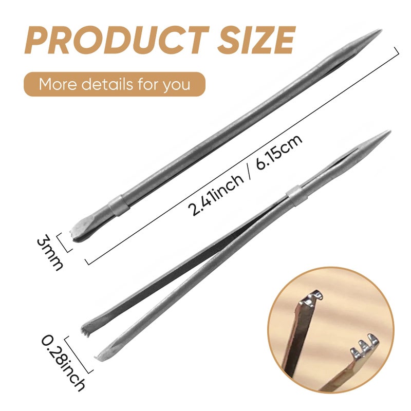 ALLCLEAN 2Pcs Sewing Leather Needle Manual Lacing Threading Single Prong Steel Needle LeatherCraft Tool Handmade Leather Needles for Hand Stitching-Stainless Steel Lacing Needles - Image 2