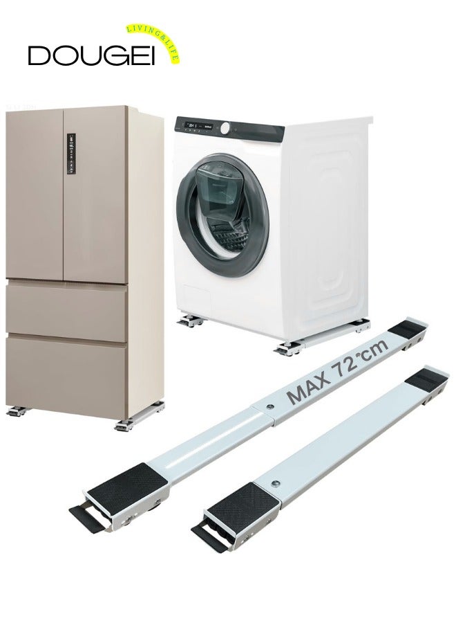 DOUGEI Appliance Rollers Heavy Duty, Max 72cm, Second Generation Extendable Appliance Rollers Mobile Washing Machine Base Easily Move Washing Machines, Dryers, Refrigerators, Furniture (White) - Image 1