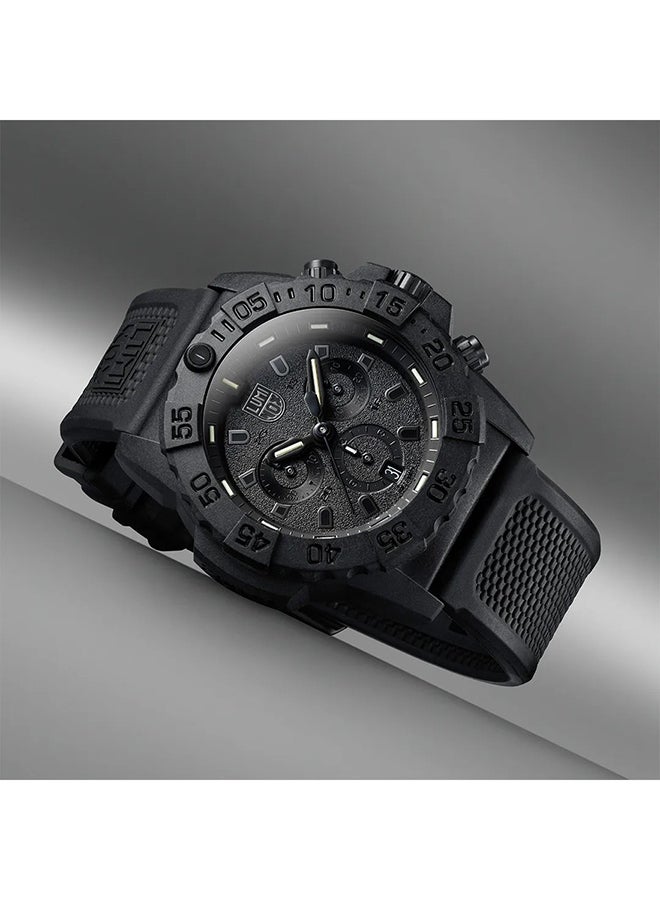 لومينكس ساعة يد رجالية كرونوغراف دائرية من المطاط .. -  مم - Image 4