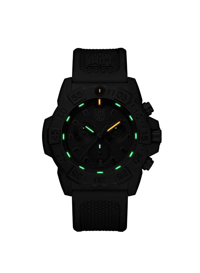 لومينكس ساعة يد رجالية كرونوغراف دائرية من المطاط .. -  مم - Image 2