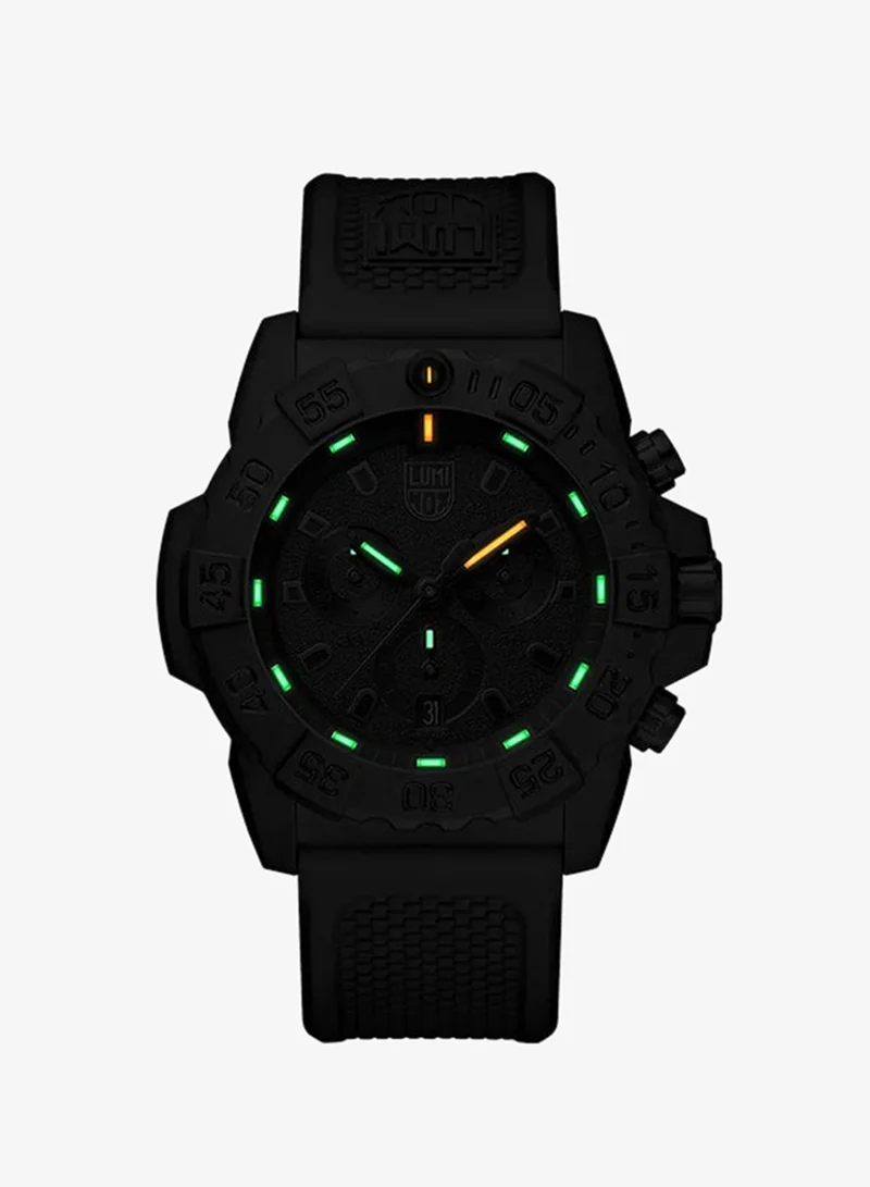 Luminox Men's Chronograph Round Shape Rubber Wrist Watch XS.3581.BO - 45 Mm