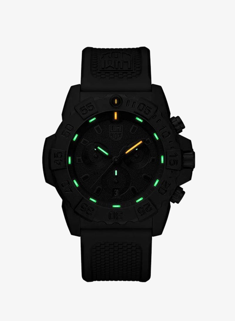 Luminox Men's Chronograph Round Shape Rubber Wrist Watch XS.3581.BO - 45 Mm - Image 2