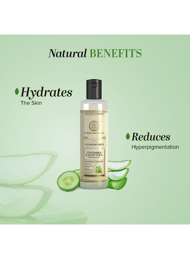 Khadi Natural Cucumber and Aloe Vera Cleansing Milk 210ml for All Skin Types - Image 4