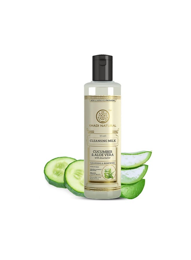 Khadi Natural Cucumber and Aloe Vera Cleansing Milk 210ml for All Skin Types - Image 1