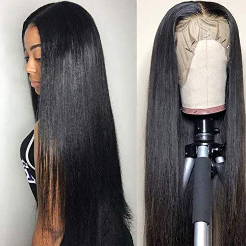 Subella 13x5 Lace Front Wigs Human Hair Pre Plucked with Baby Hair Bleached Knots 12A 180 Density Brazilian Straight Lace Frontal Wigs for Black Women 18inch - Image 2
