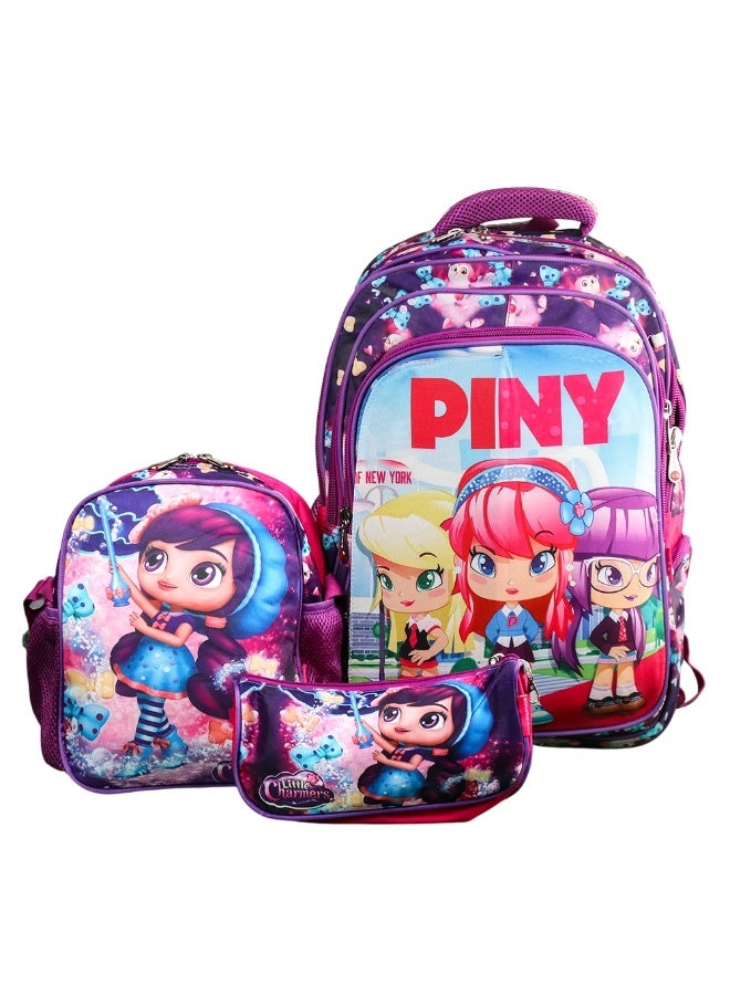 Piny 3D School Backpack with 2 Small Bags - G.B  - Image 1
