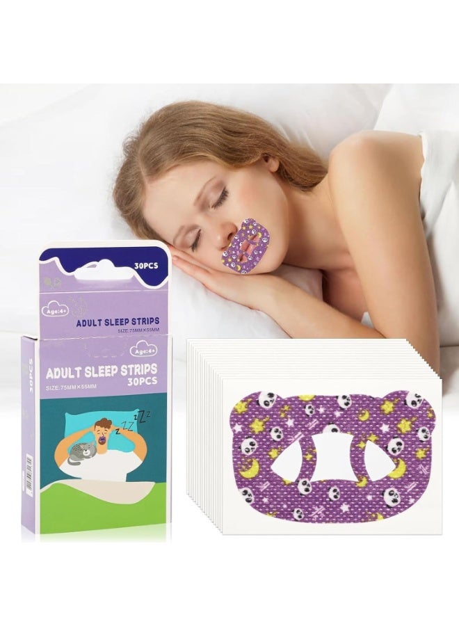 WALPCK 30Pcs Sleep Strips Breathing Correction Strap, Mouth Strap for Sleep, Advanced Gentle Nasal Breathing Mouth Strap for Nighttime Sleep Snoring, For Snoring Women and Men, Breathing Correction Patch ﻿ - Image 1