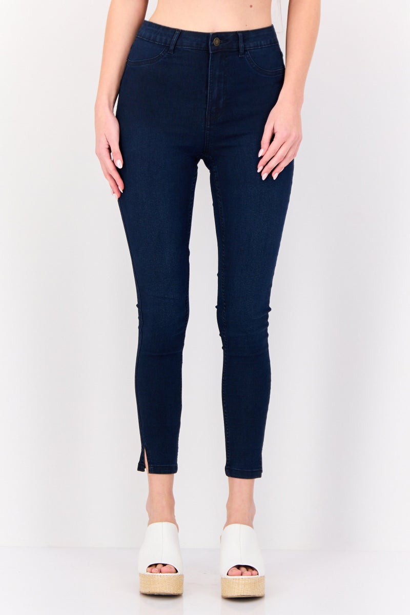 VERO MODA I Scenery By Vero Moda Women Skinny Fit Solid Stretchable Jeans, Navy  - Image 1