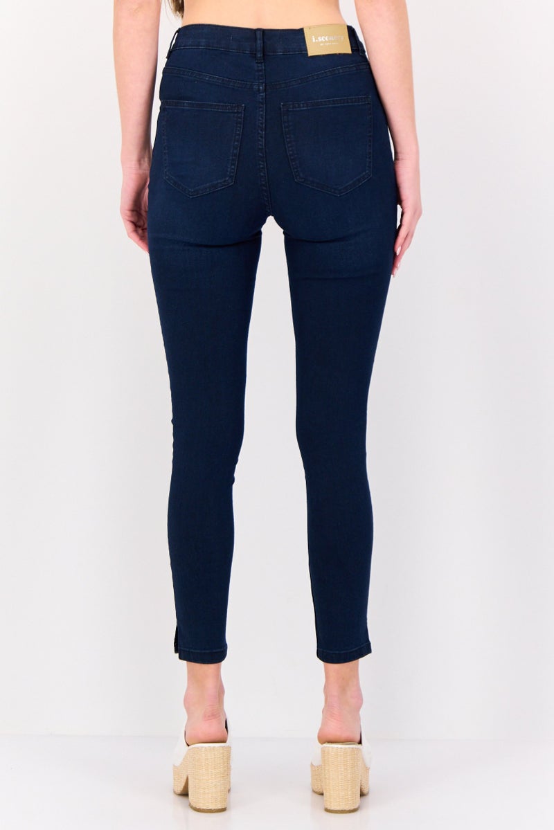 VERO MODA I Scenery By Vero Moda Women Skinny Fit Solid Stretchable Jeans, Navy  - Image 3