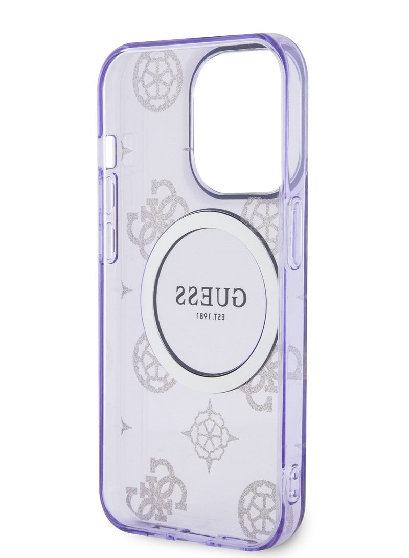 GUESS Magsafe IML Case for iPhone 15 Pro - Gold/Purple - Image 4