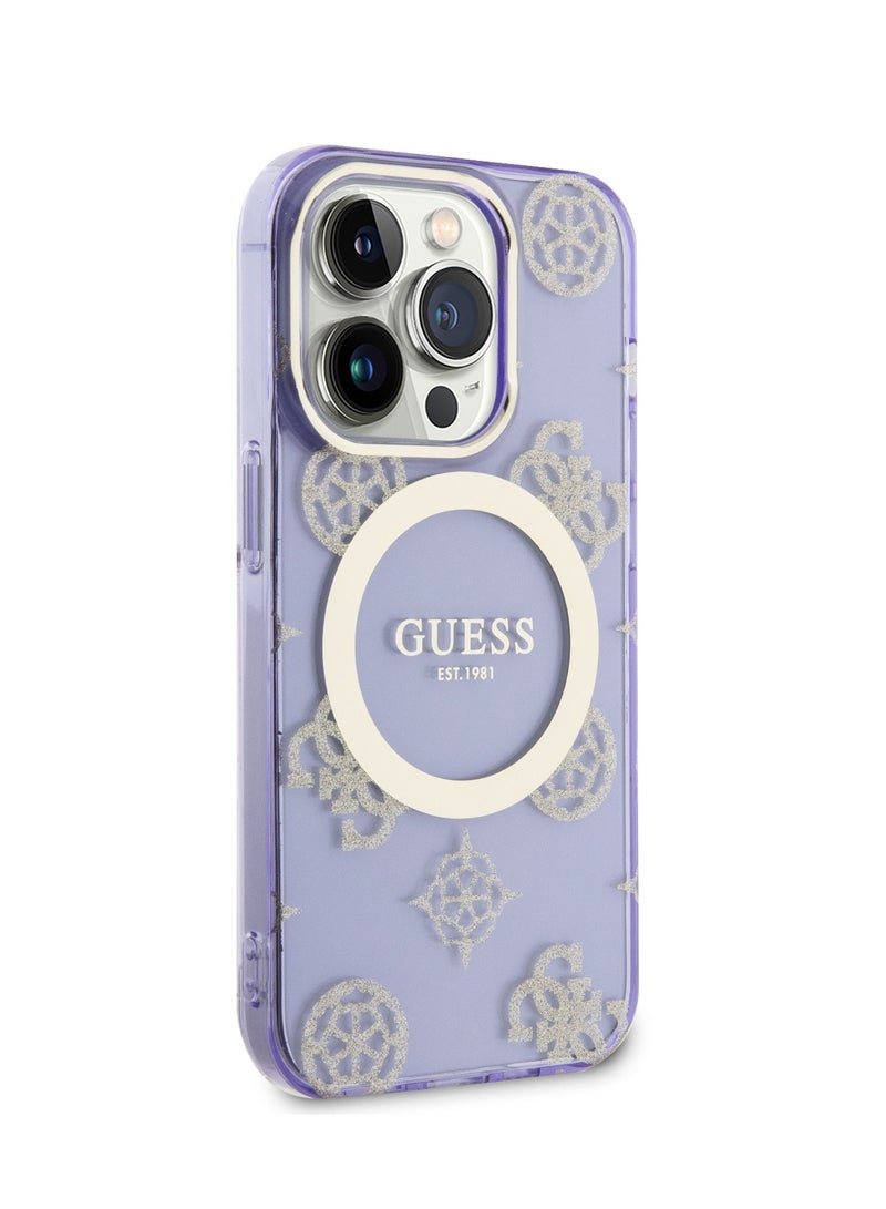 GUESS Magsafe IML Case for iPhone 15 Pro - Gold/Purple - Image 3