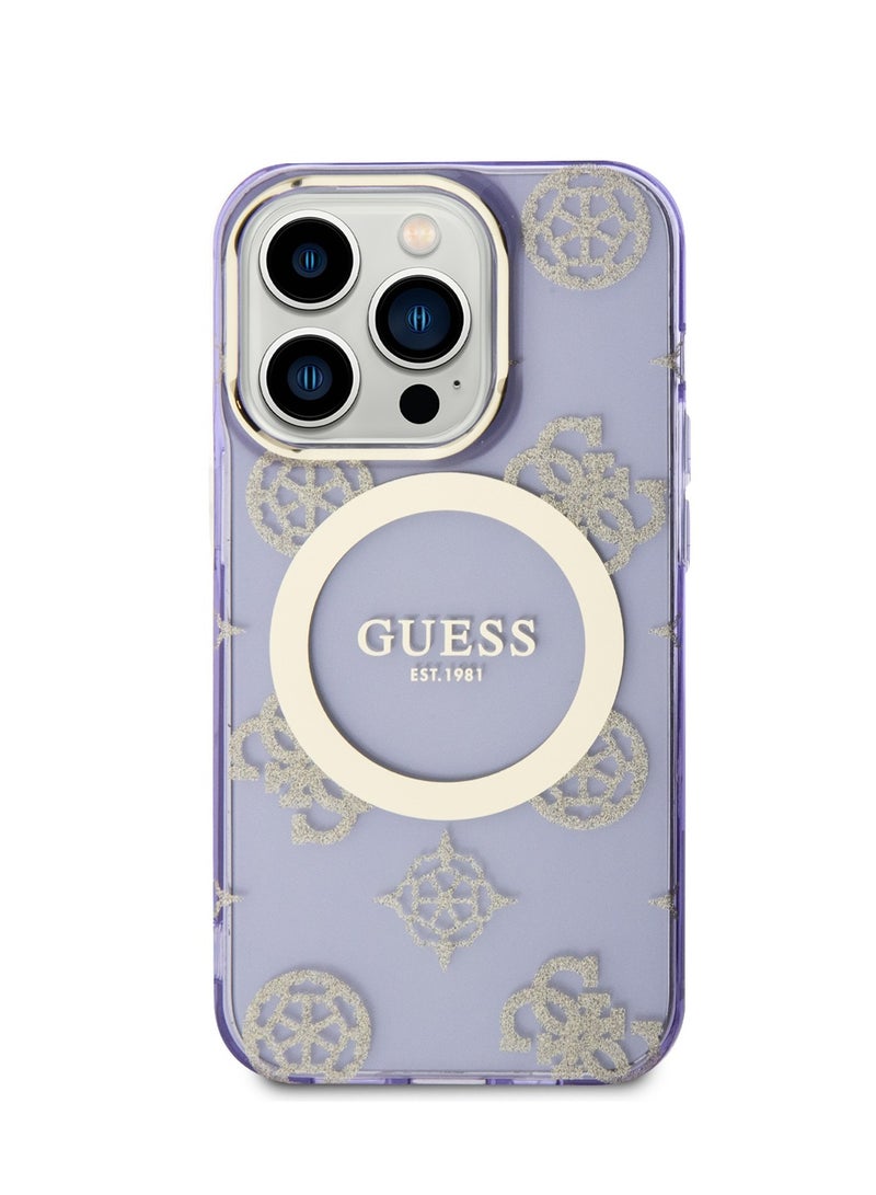 GUESS Magsafe IML Case for iPhone 15 Pro - Gold/Purple - Image 2