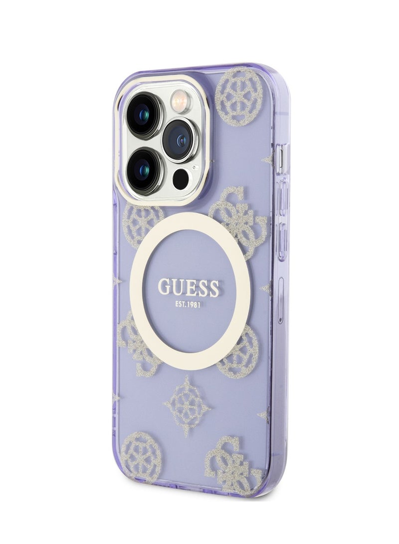 GUESS Magsafe IML Case for iPhone 15 Pro - Gold/Purple - Image 5