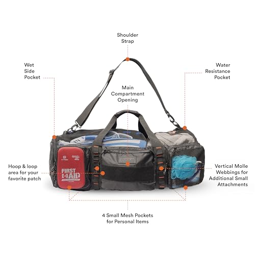 Fitdom 90L Large Mesh Duffle Bag for Scuba Dive or Snorkel Equipment. Best for Water Sports & Beach Activities like Swimming, Diving & Snorkeling. Perfect for Travel, Storage Swim Gym Gears & Balls - Image 4