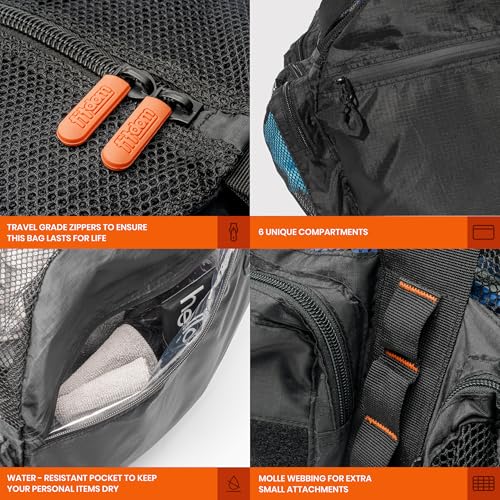 Fitdom 90L Large Mesh Duffle Bag for Scuba Dive or Snorkel Equipment. Best for Water Sports & Beach Activities like Swimming, Diving & Snorkeling. Perfect for Travel, Storage Swim Gym Gears & Balls - Image 5
