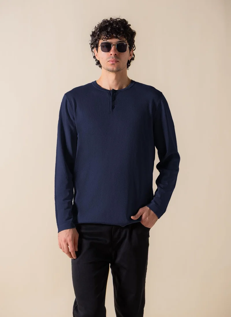 SHAPES FINE KNIT HENLEY T-SHIRT