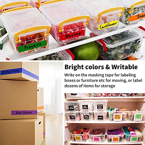 CHIYUNS Colored Masking Tape, Color Painters Tape for Kids, 8 Rolls 1 inch Wide x 14 Yards Each, Colorful Paper Tapes Rainbow Colors for Labeling Packing, Painter Tape Variety Pack, Craft Tape - Image 5