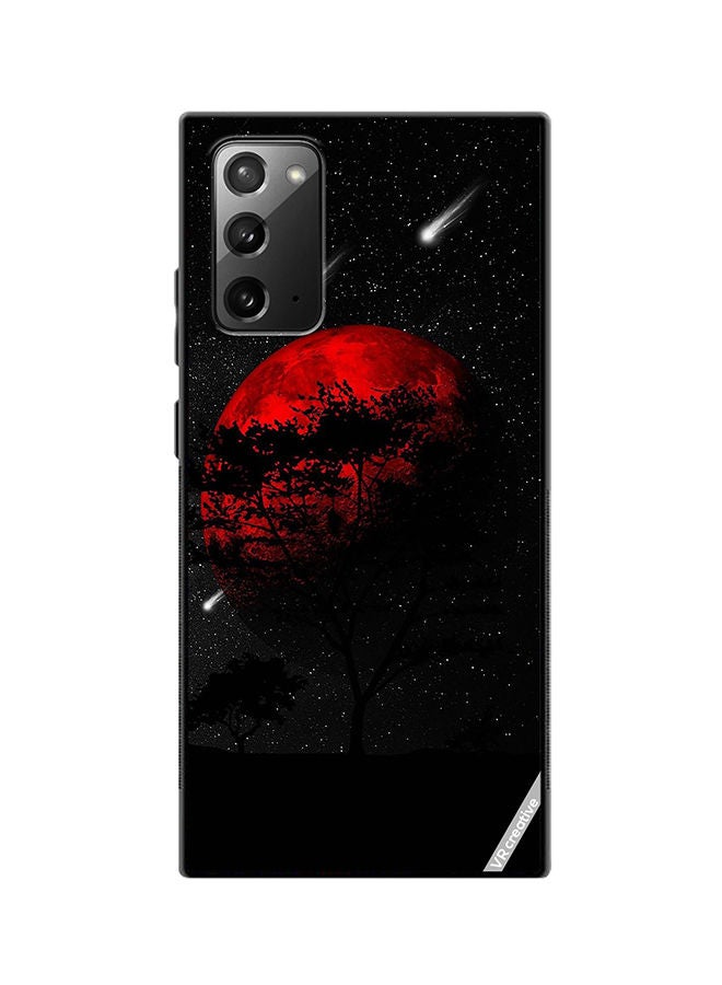 VR CREATIVE Protective Case Cover For Samsung Galaxy Note20 5G Red Moon Design Multicolour - Image 1