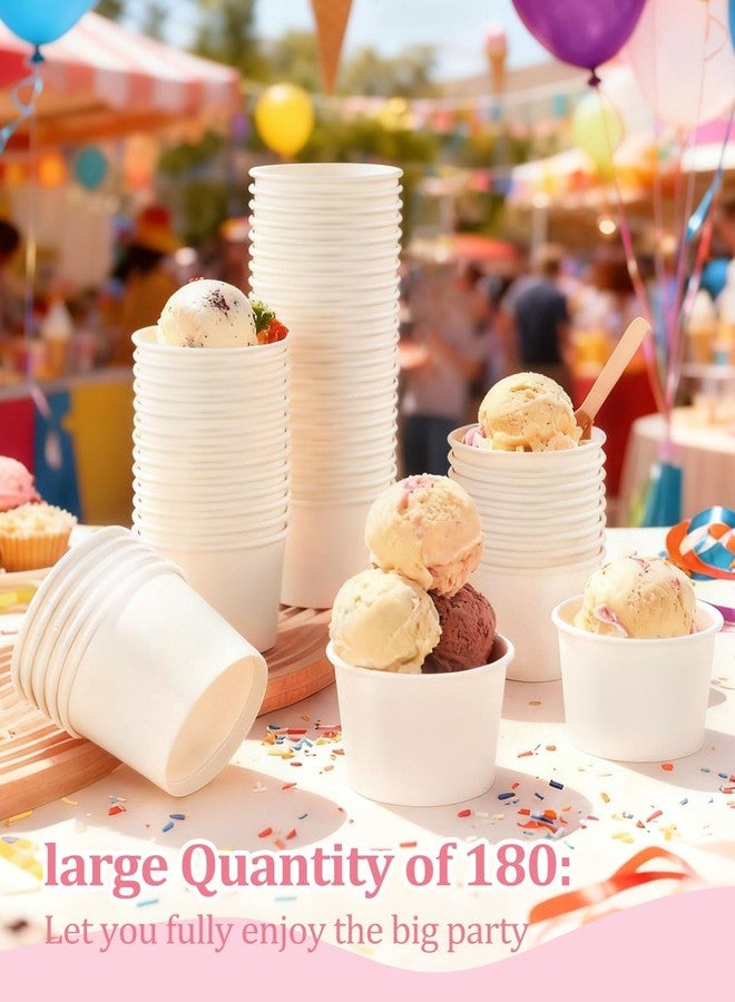 Lzerking 180 Count Ice Cream Cups Disposable 8 oz, Small White Dessert Bowls for Sundaes, Snacks, Popcorn, Soup & Parties - Image 5