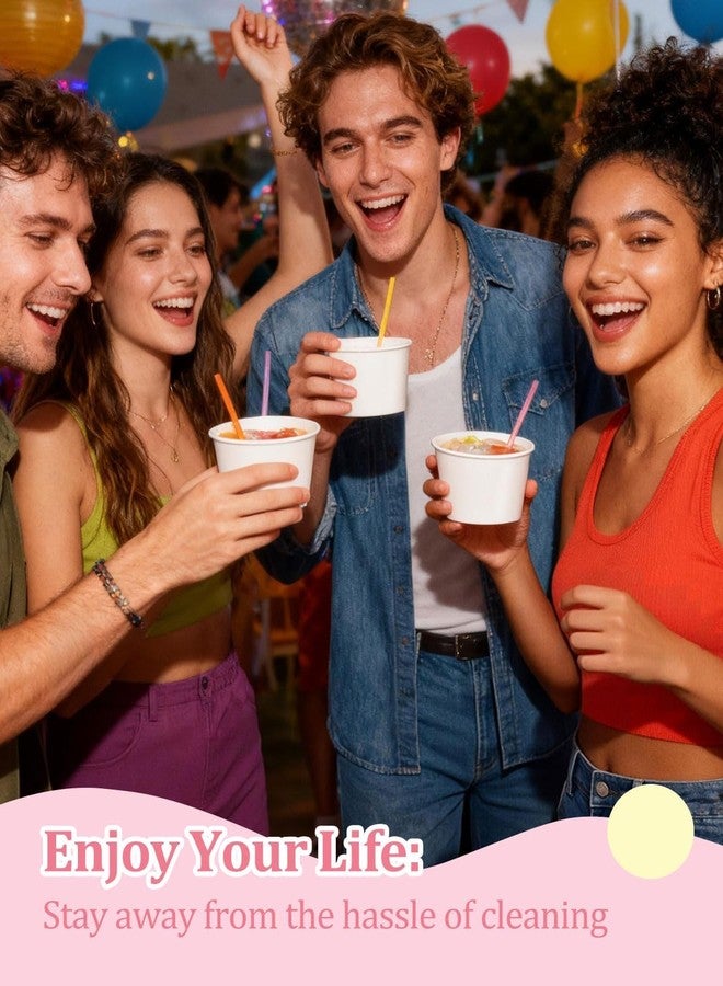 Lzerking 180 Count Ice Cream Cups Disposable 8 oz, Small White Dessert Bowls for Sundaes, Snacks, Popcorn, Soup & Parties - Image 4