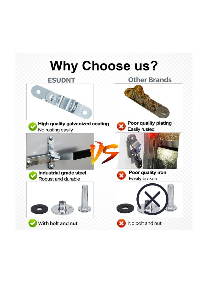 SYOSI Cargo Trailer Door Latch Hasp Keeper, for Ramp Padlock, Race Bar Lock Handle Enclosed Car Hauler, Enclosed Trailer Door Latch (Industrial Grade Steel, Comes with Screws and Waterproof Nuts) - Image 5