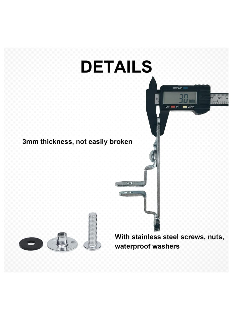 SYOSI Cargo Trailer Door Latch Hasp Keeper, for Ramp Padlock, Race Bar Lock Handle Enclosed Car Hauler, Enclosed Trailer Door Latch (Industrial Grade Steel, Comes with Screws and Waterproof Nuts) - Image 3