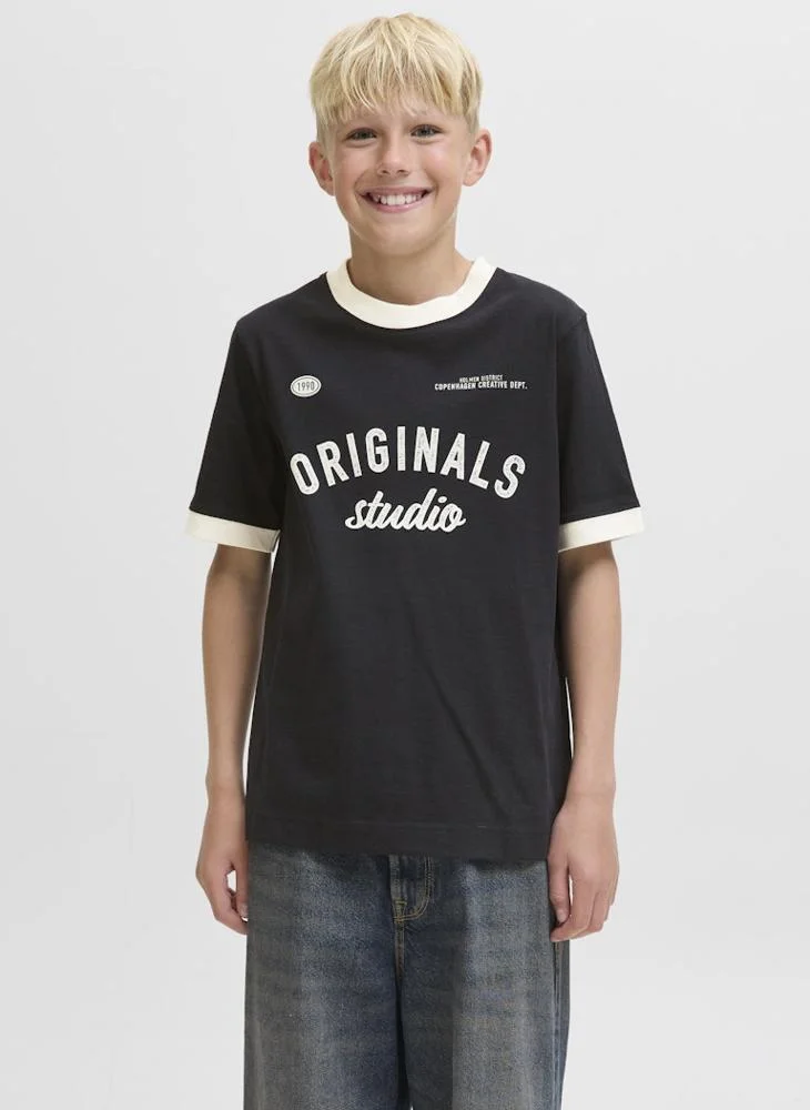 جاك وجونز جونيور Youth Printed Crew Neck T-Shirt