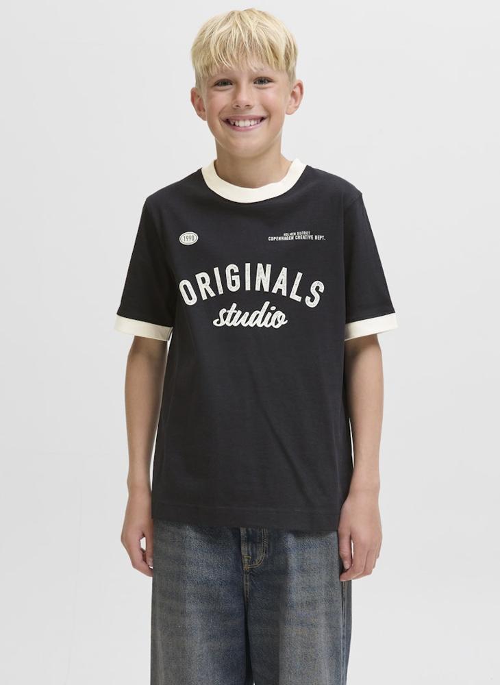 Jack & Jones Junior Youth Printed Crew Neck T-Shirt - Image 1