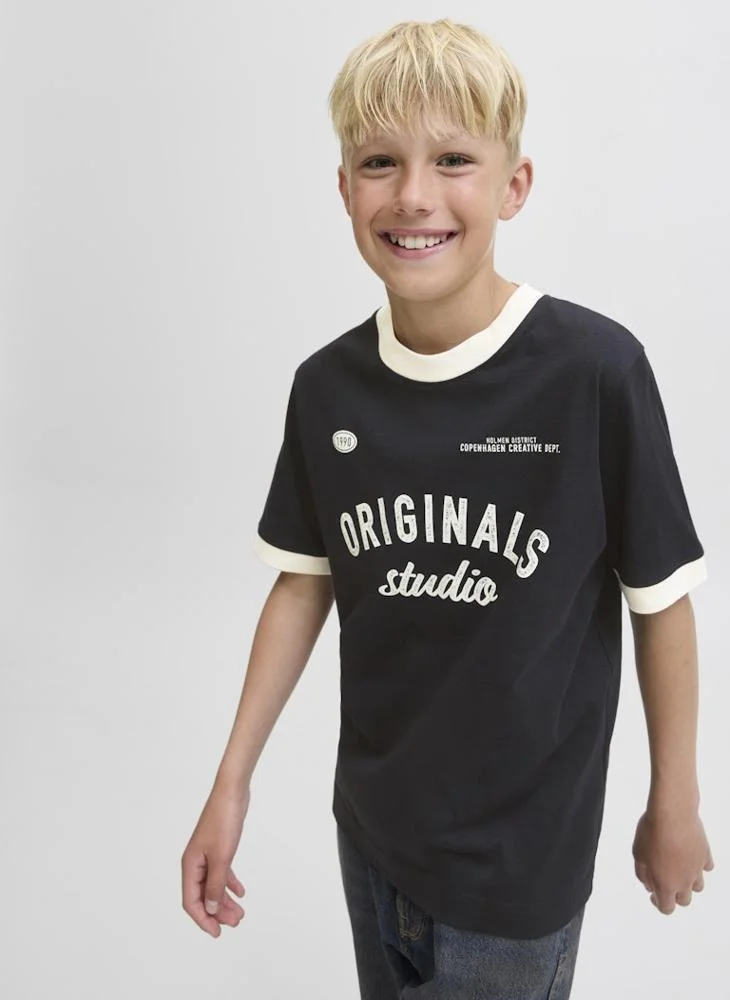 Jack & Jones Junior Youth Printed Crew Neck T-Shirt