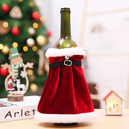 CORAL TREE CORALTREE Christmas Santa Wine Bottle Cover for Table Decoration Wrapping Pouch Set of 2 Style 4  - Image 5