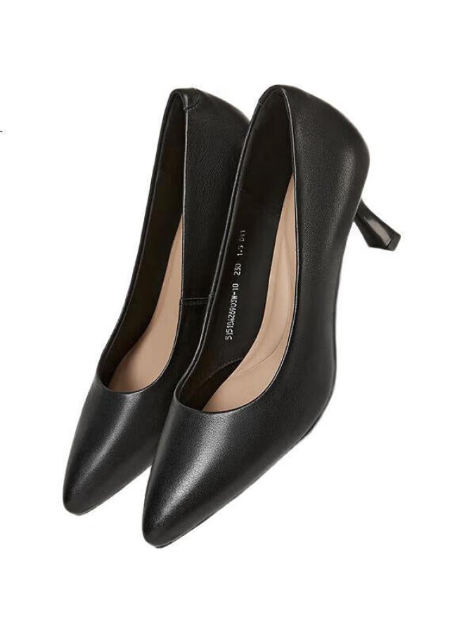 YEARCON أحذية عمل نسائية بكعب رفيع للانتقال فم ضحل موضة كعب عالي أحذية فردية نسائية 26903W أسود 35 - Image 2