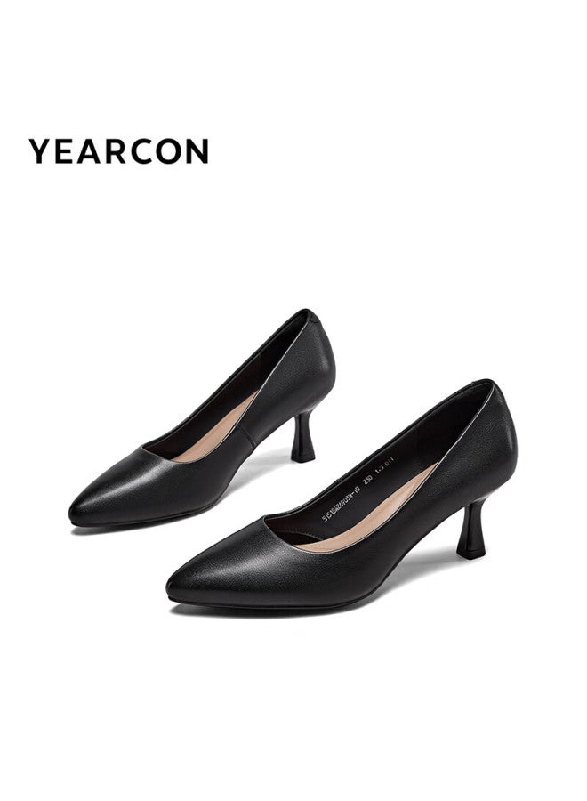YEARCON Yierkang Women's Stiletto Commuter Work Shoes Shallow Mouth Fashion High Heels Single Shoes Women 26903w Black 35 - Image 4
