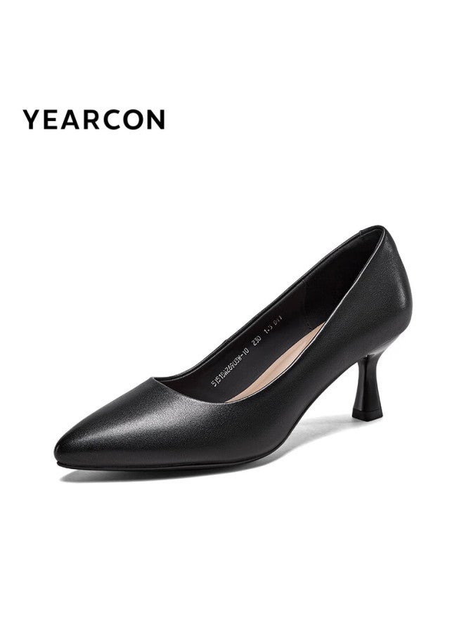 YEARCON Yierkang Women's Stiletto Commuter Work Shoes Shallow Mouth Fashion High Heels Single Shoes Women 26903w Black 35 - Image 5
