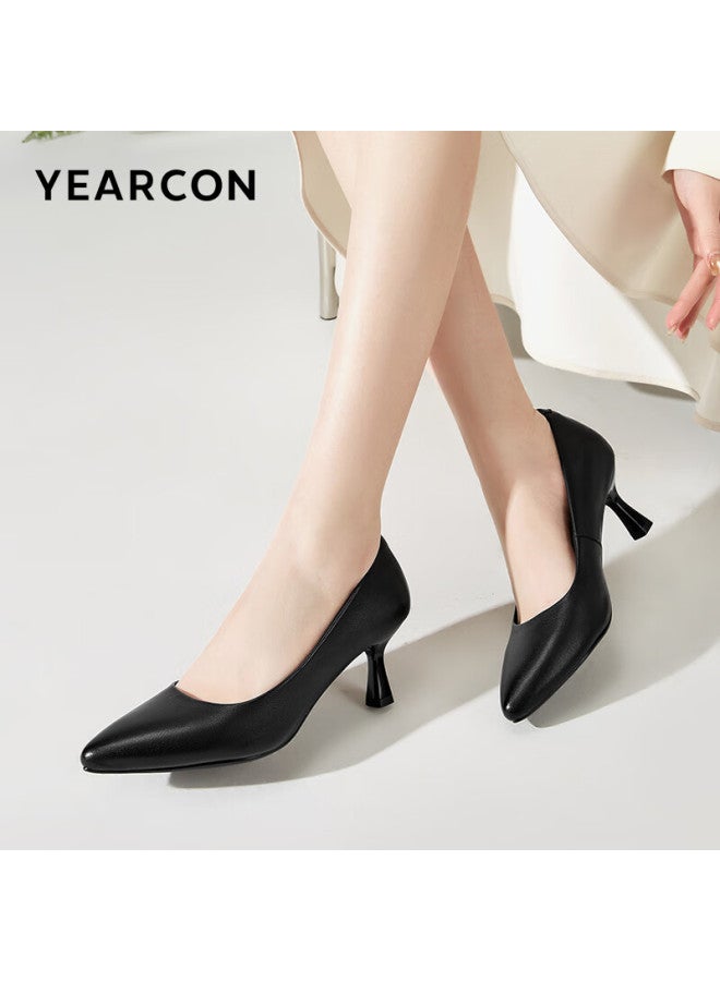 YEARCON Yierkang Women's Stiletto Commuter Work Shoes Shallow Mouth Fashion High Heels Single Shoes Women 26903w Black 35 - Image 2