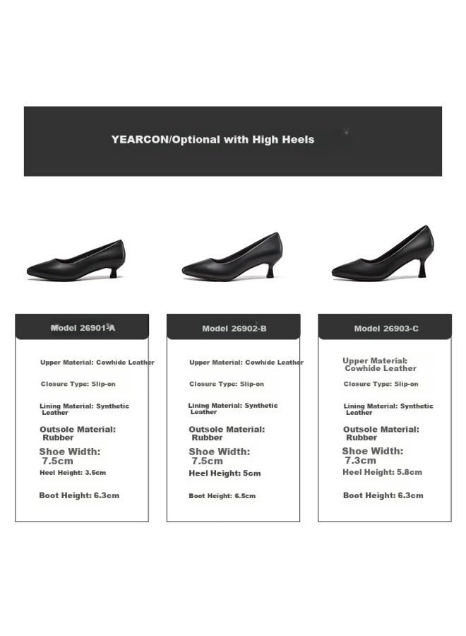 YEARCON Yierkang Women's Stiletto Commuter Work Shoes Shallow Mouth Fashion High Heels Single Shoes Women 26903w Black 35 - Image 3