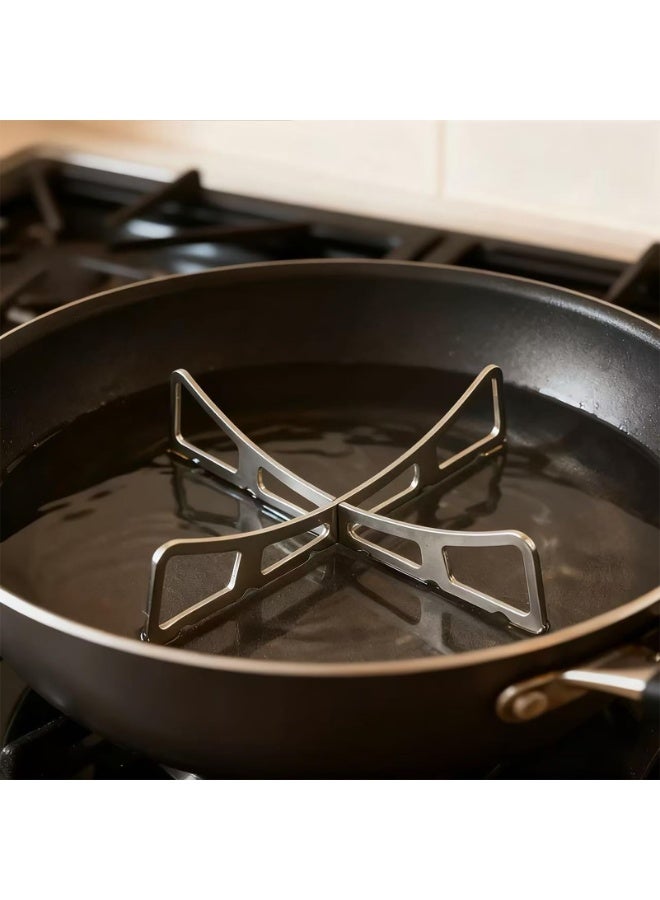 2 PCS Stainless Steel Cooking Rack, Removable Steaming Tray, Multipurpose Cooling Steaming Grilling Rack for Kitchen, 4.85 Inch - Image 5