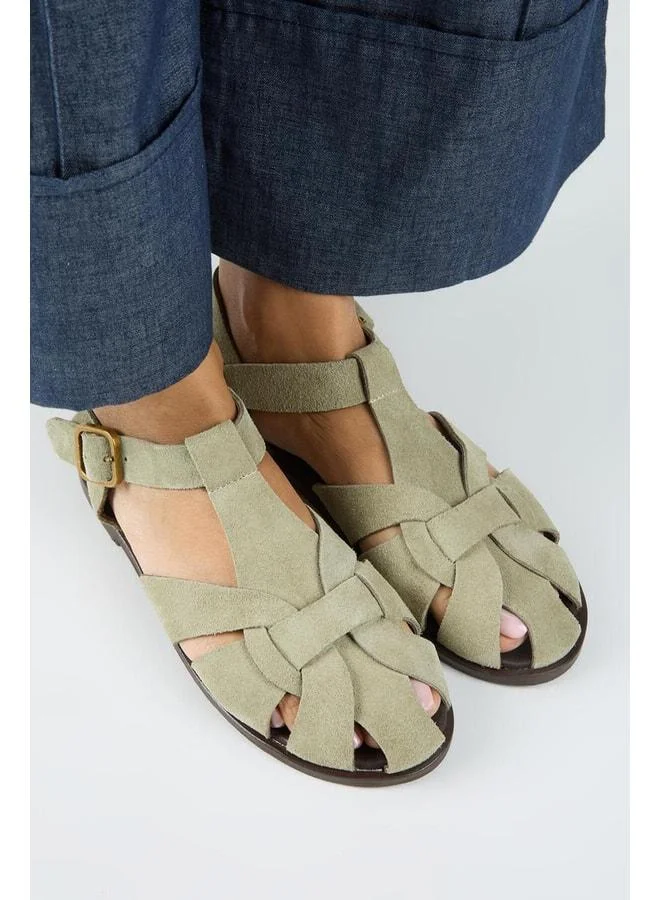 Manijero  Lolie Women's Genuine Leather Caged Aqua Green Sandal. for Women | Best Price UAE