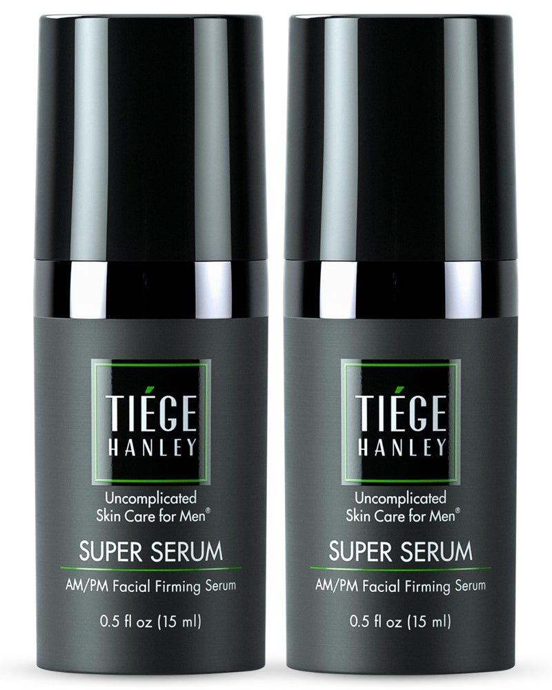 Tiege Hanley Anti Aging Face Serum for Men, Super Serum with Peptides, Retinyl Palmitate, and Sodium Hyaluronate to Firm Skin and Reduce Fine Lines, Menâ€™s Skin Care, 0.5 Fl Oz, 2 Pack - Image 1
