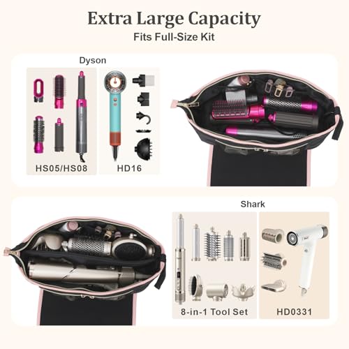 PACKISM Hair Tools Travel Bag - Extra Large Compatible for Dyson Airwrap Shark Flexstyle Multi-Styler with Heat Resistant Mat for Flat Curling Irons, Straighteners, Women Travel Essentials - Black - Image 5
