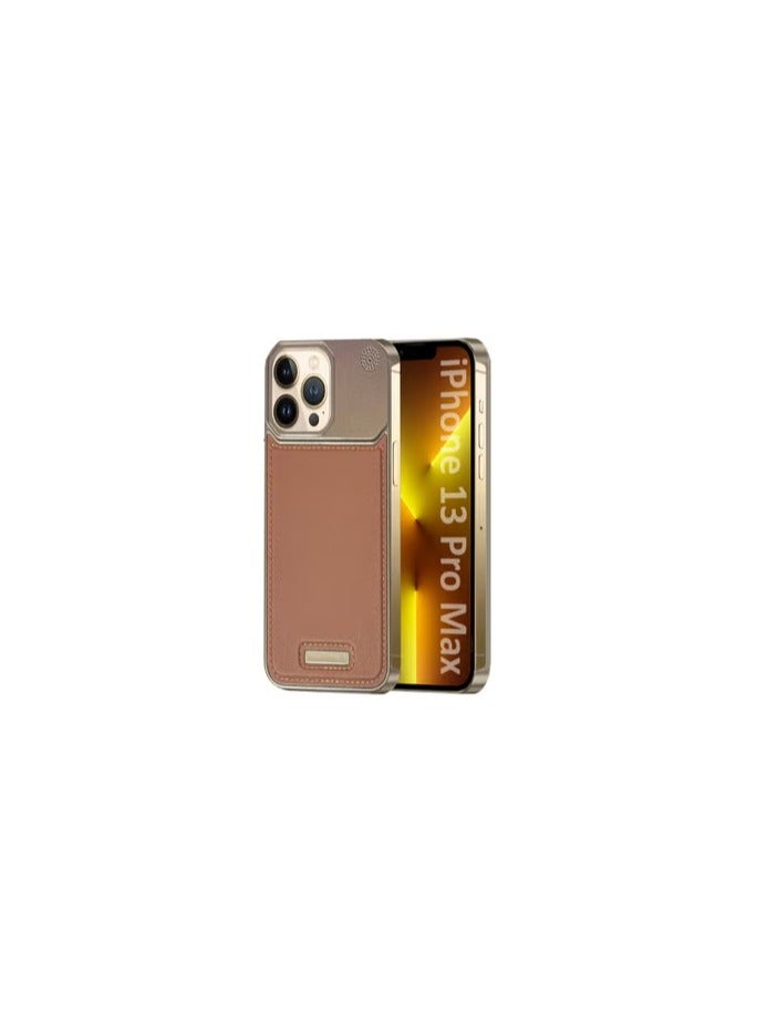 CATANES iPhone 13 Pro Max Case Leather Metal Design, Slim Lightweight Minimalist Cover - Image 1