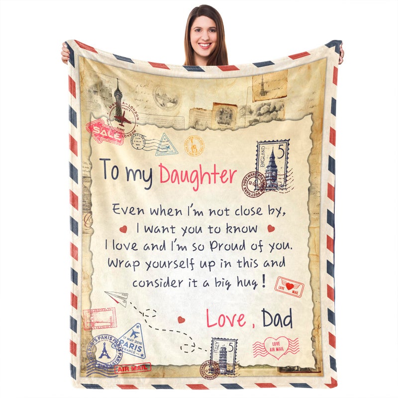 UFOORO Throw Blanket Gifts for Daughter from Dad Best for Daughter Present for Adult Daughters Mothers Day Christmas Valentines Birthday Gifts 55X70 - Image 2
