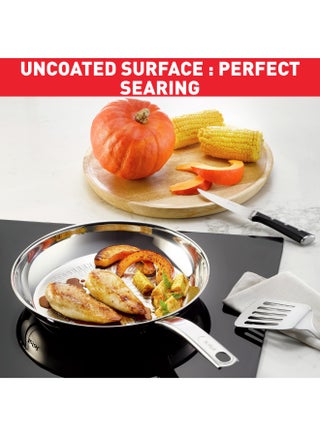 TEFAL Intuition مقلاة 24 سم | ستانلس ستيل ممتاز 18/10 | تحمير مثالي | سهل التحرير | مقبض قوي | مناسب للحث الحراري | ضمان سنتين | B8590435 - view 5