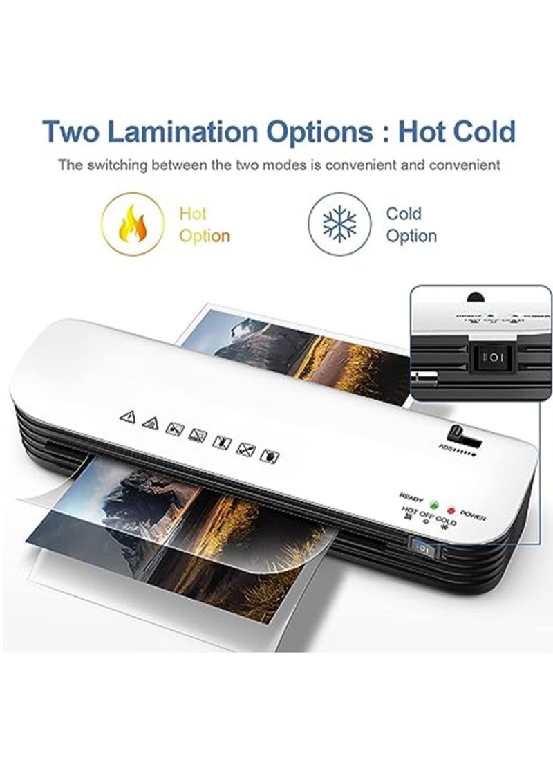 OSMILE - OSMILE SL299 Hot And Cold Laminating Machine, A4A5A6 Laminator Machine Set, 4 in 1 Thermal Laminator for Home Office School Use, 9 inches Max Width,Paper Trimmer,Corner Rounder (15 Laminating Pouches) - Image 1