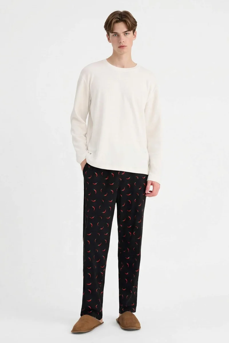 Defacto  Regular Fit Patterned Pyjamas Pants for Men | Best Price UAE