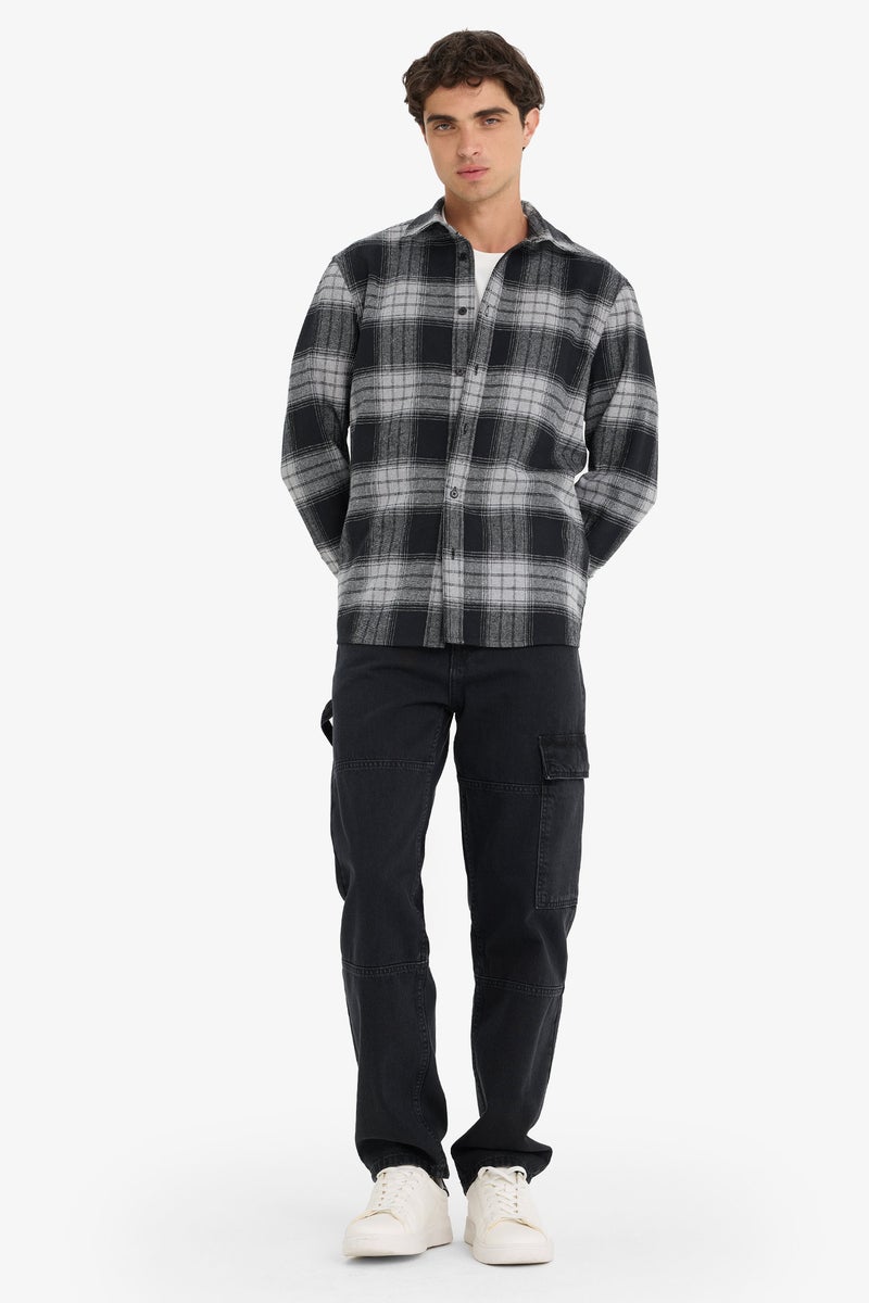 DeFacto Black Man Regular Fit Lumberjack Plaid Shirt Casual - Image 2